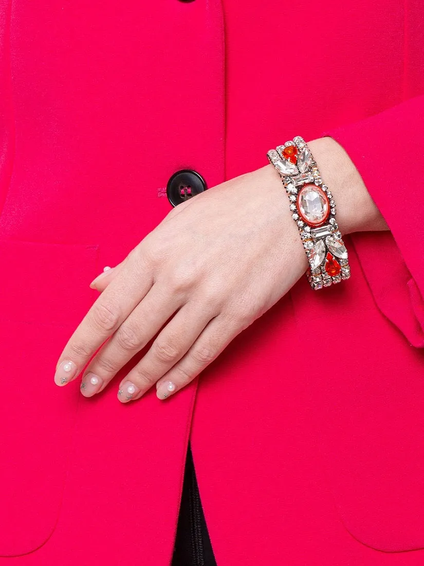 Rada Bracciale di strass con pietre centrali arancio