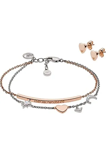 Emporio Armani EG3417221 set donna oro rosa e argento