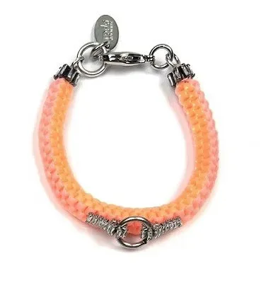 Rada Bracciale scoubidou rosa arancio fatto a mano