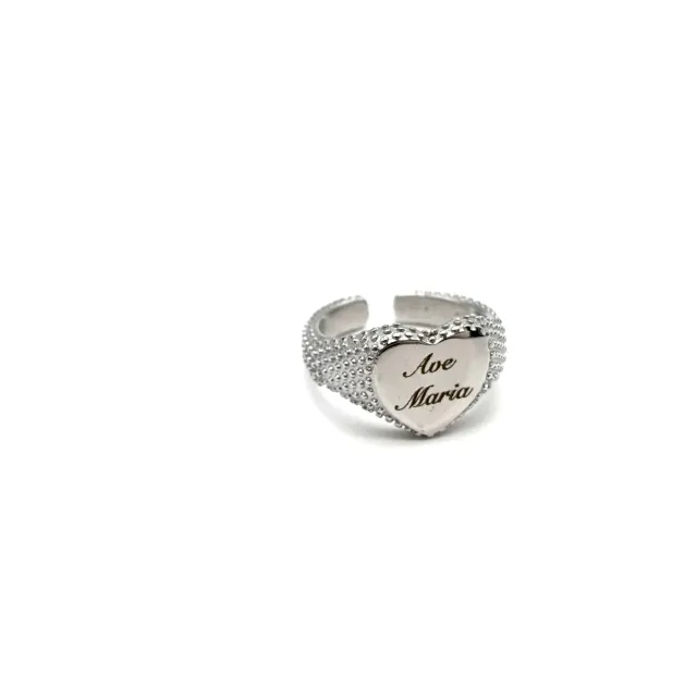Ornamenta Ave Maria anello cuore regolabile argento