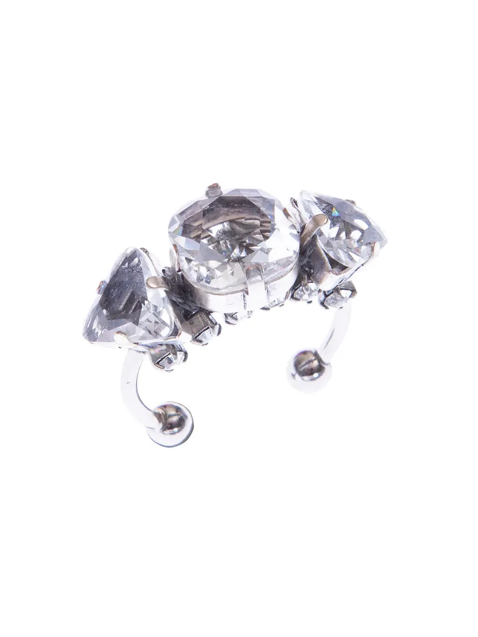 Rada Cristallo anello pietra bianca strass