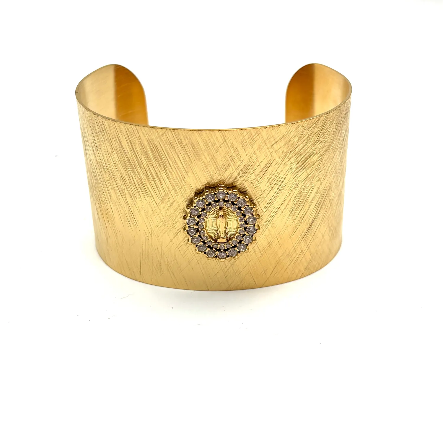 Ornamenta Madonna fascia bracciale acciaio dorato regolabile