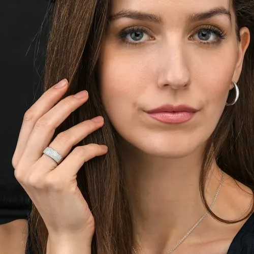 Diamond Treats Anello Mezza Fascia Argento 925 Misura 19