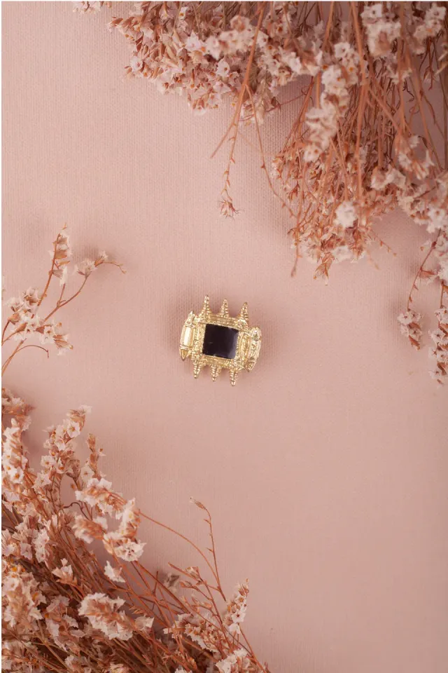 House of Tuhina Baisa Gold Fort molletta capelli nera elegante