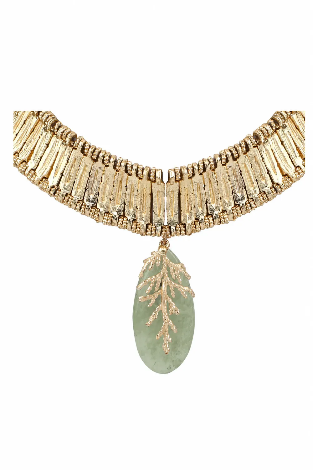 House of Tuhina Leaf Stone Qabeela choker grigio argento