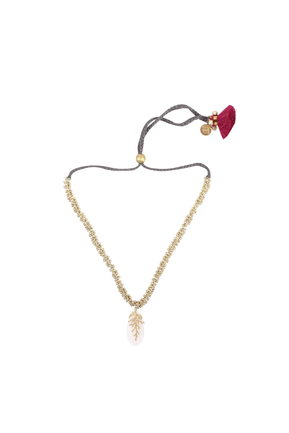 House of Tuhina Leaf Stone choker perline avorio