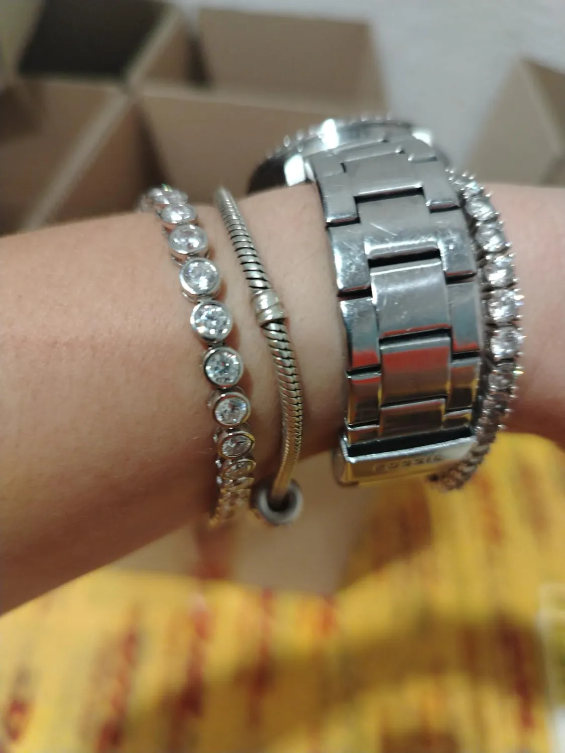 Diamond Treats Bracciale Tennis Donna Argento 925 Zirconi 19 cm