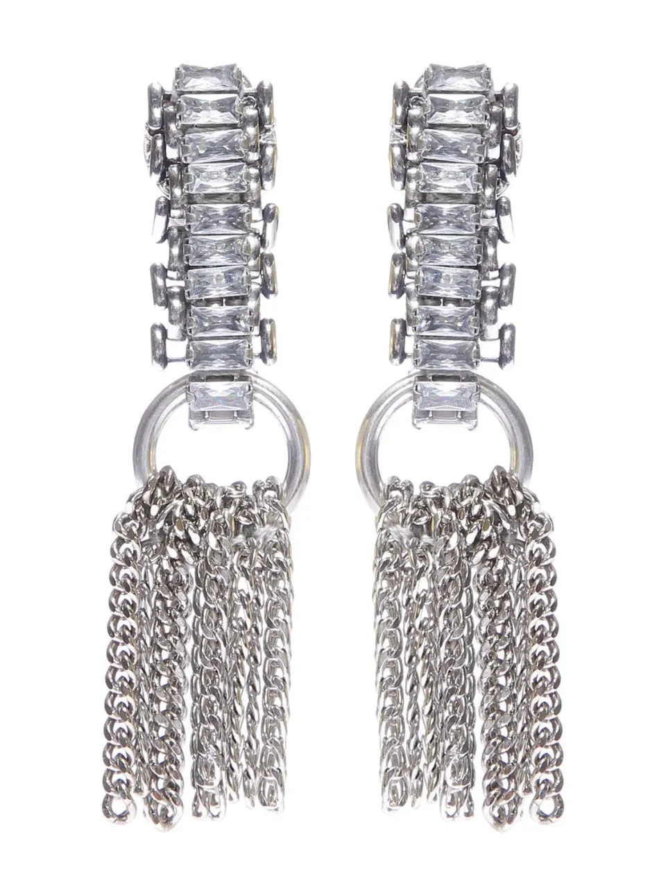 Rada Baguettes orecchini frange argento antico