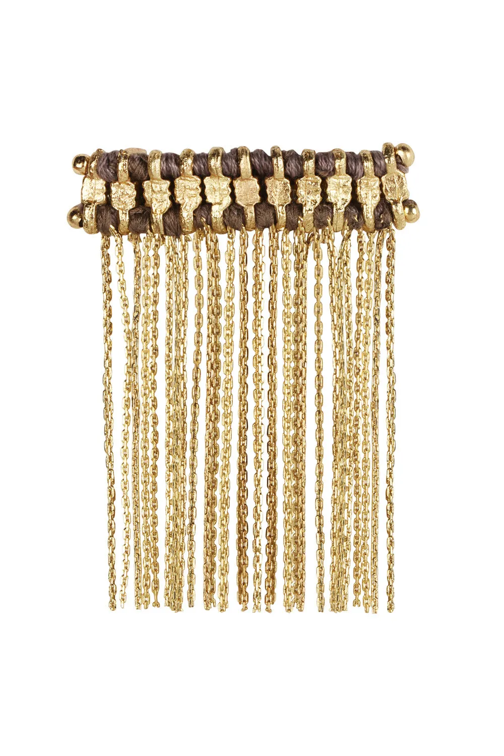 House of Tuhina Aliza Fringe Molletta Capelli Corallo Smaltata