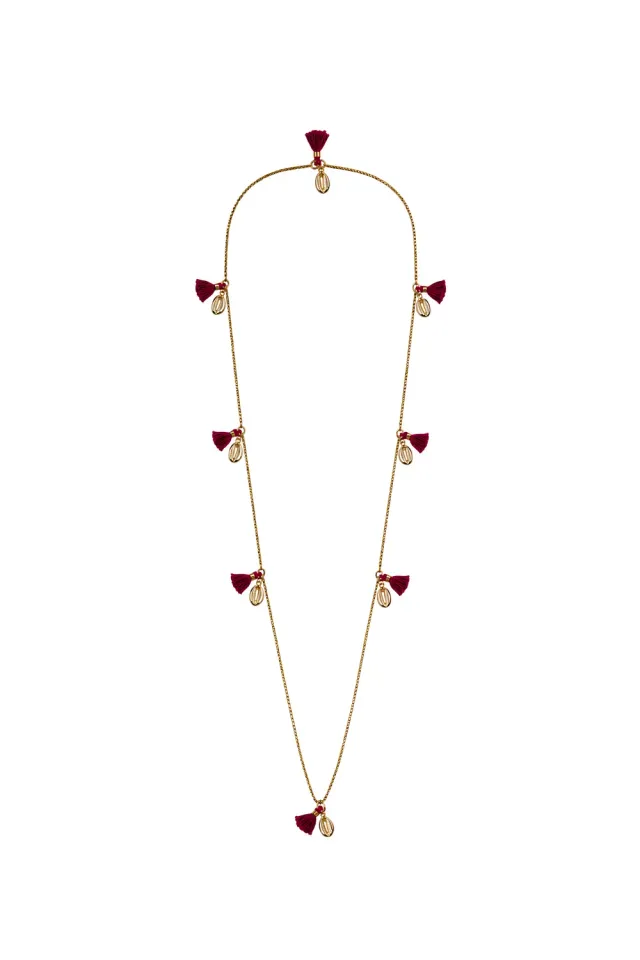 House of Tuhina Tassel Shell collana Bohemique