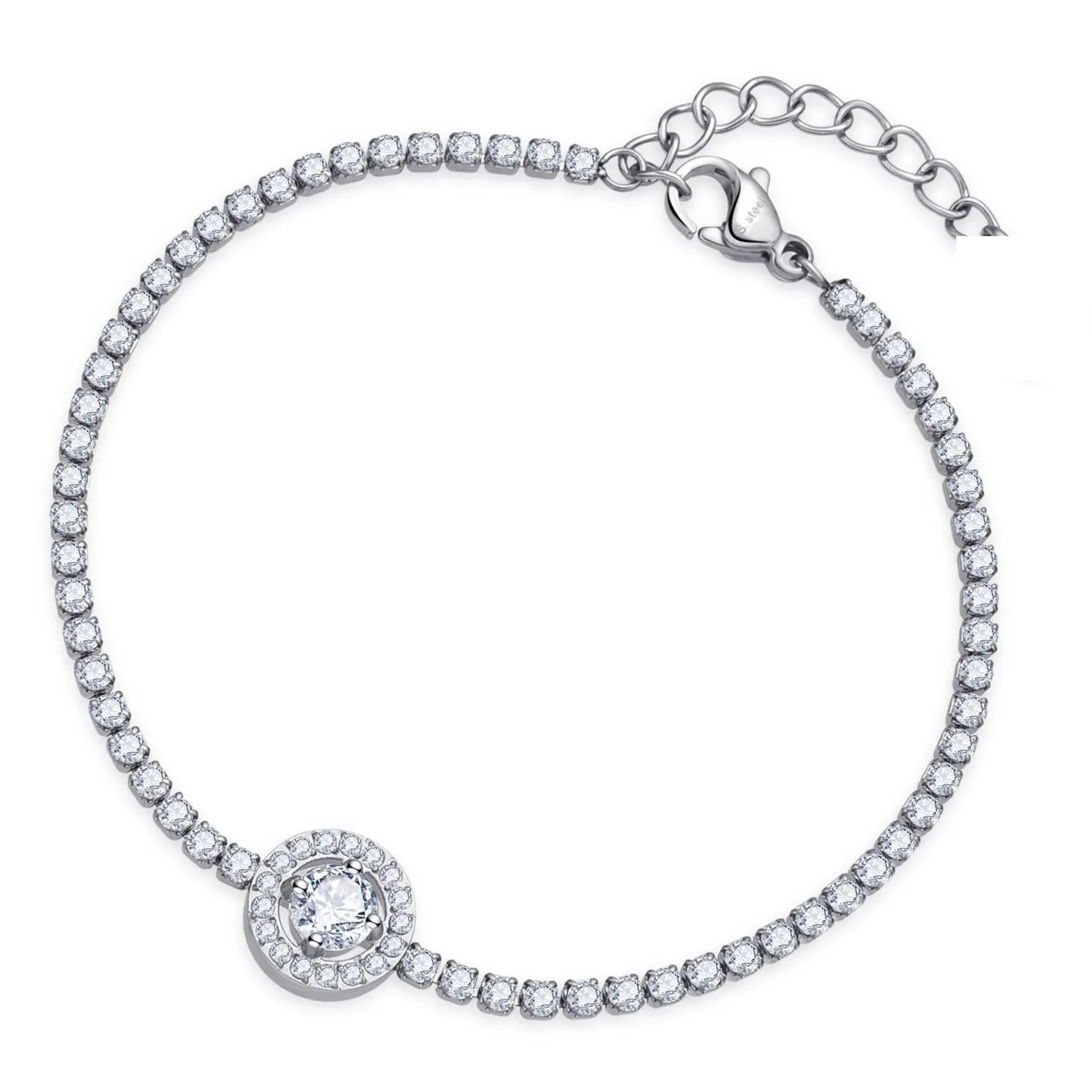 Dada Gioielli Bracciale Tennis Rosso Rubino Acciaio Donna