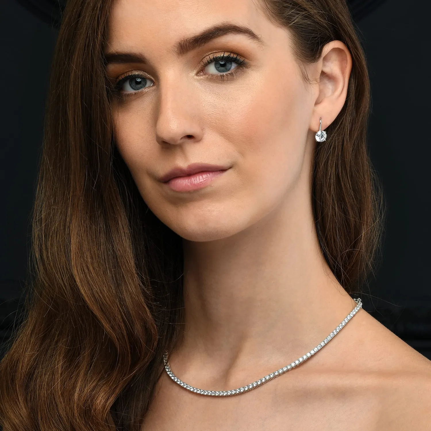 Diamond Treats Collana Tennis Argento 925 Zirconia 3mm Donna