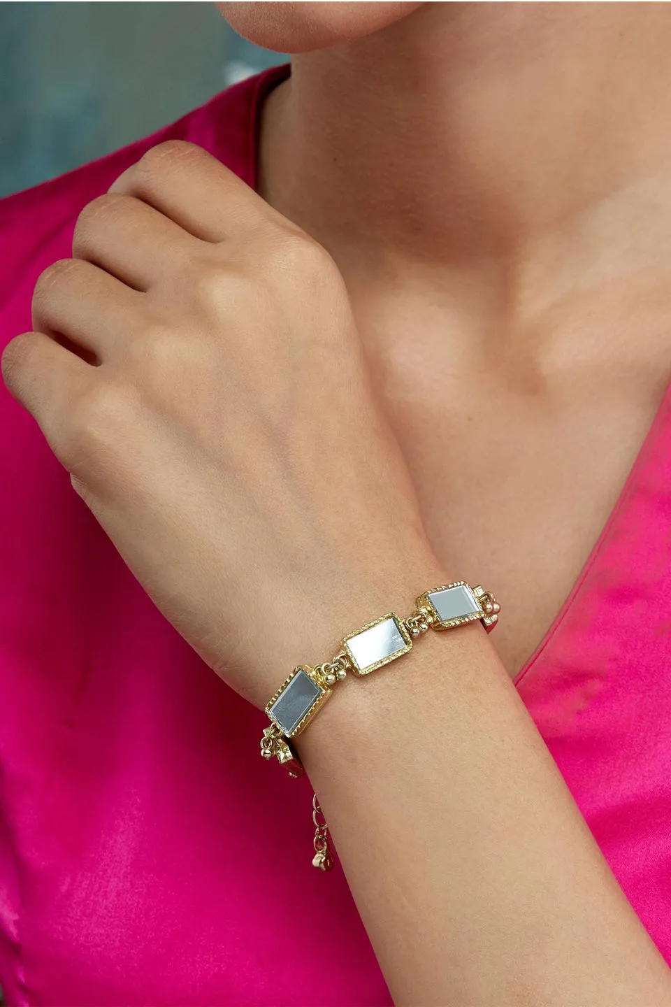 House of Tuhina Minar Mirror Brick bracciale oro