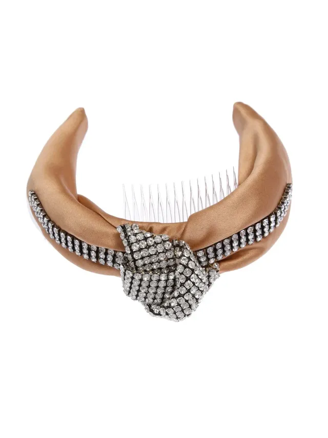 Rada Cerchietto Maxi Nodo di Strass raso largo