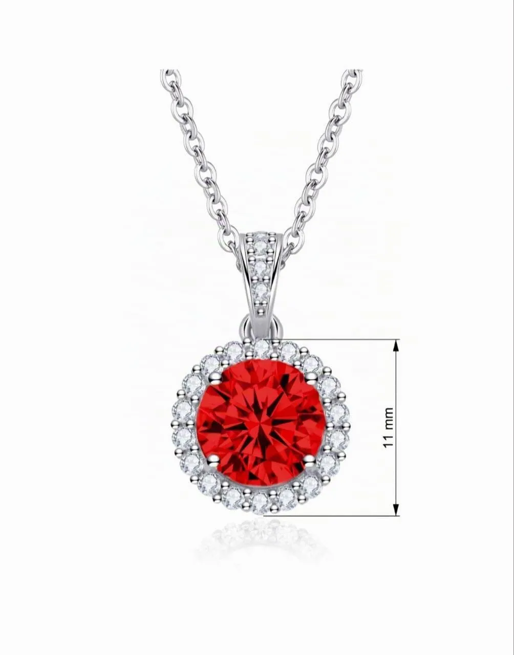Dada Gioielli Punto Luce collana 11mm rosso rubino