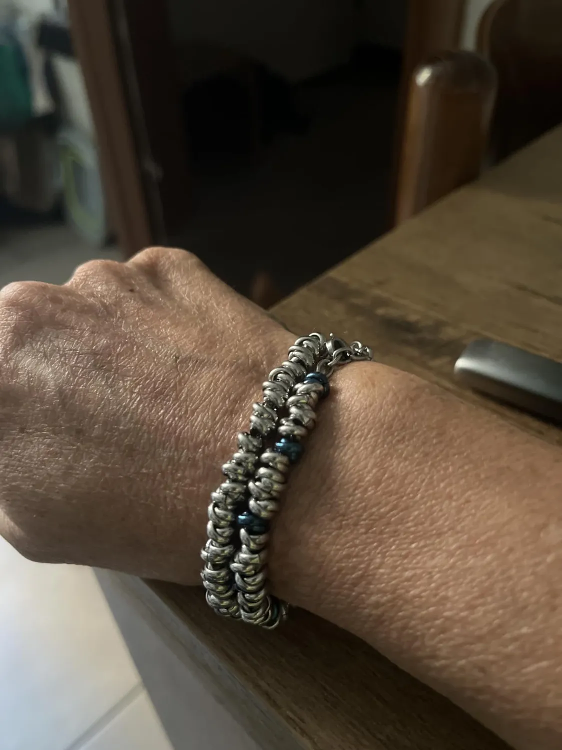 Dada Gioielli Bracciale Donna Anelli Blu Acciaio