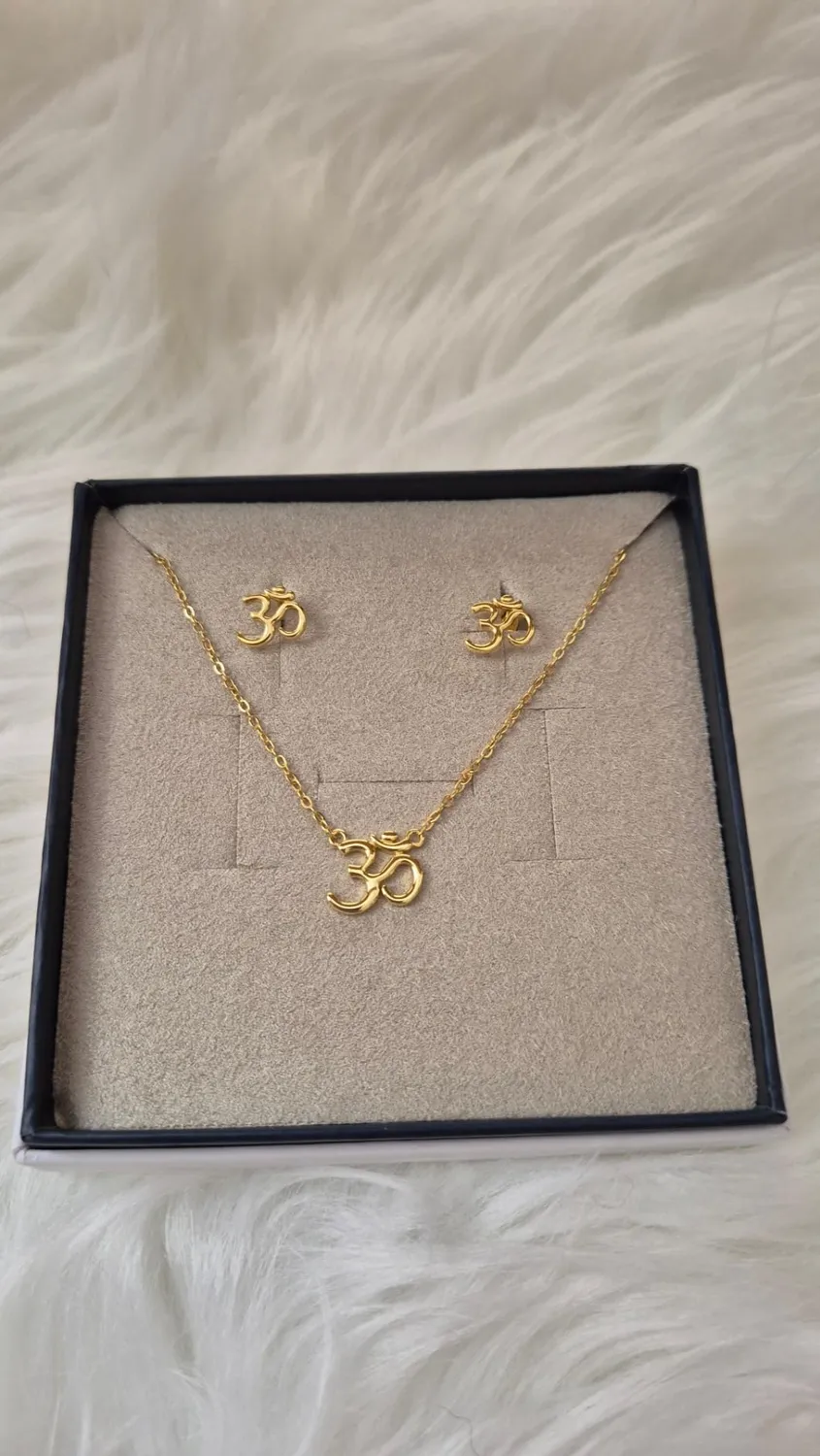 Diamond Treats collana Om argento oro rosa donna