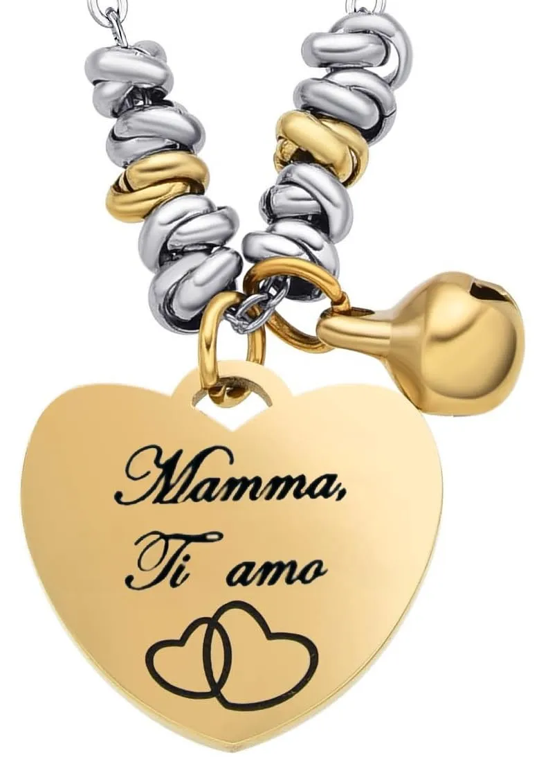 Dada Gioielli Collana Campanella Cuore Mamma Tutto Oro