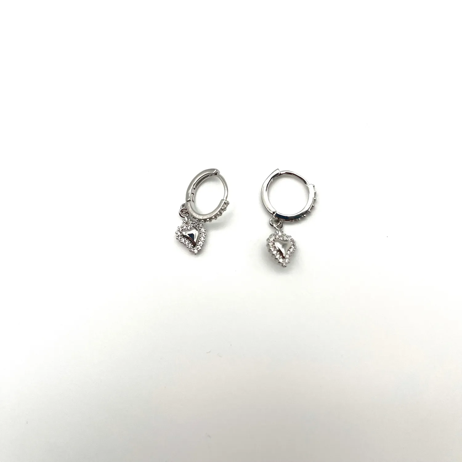 Ornamenta cuore pendenti orecchini acciaio argento