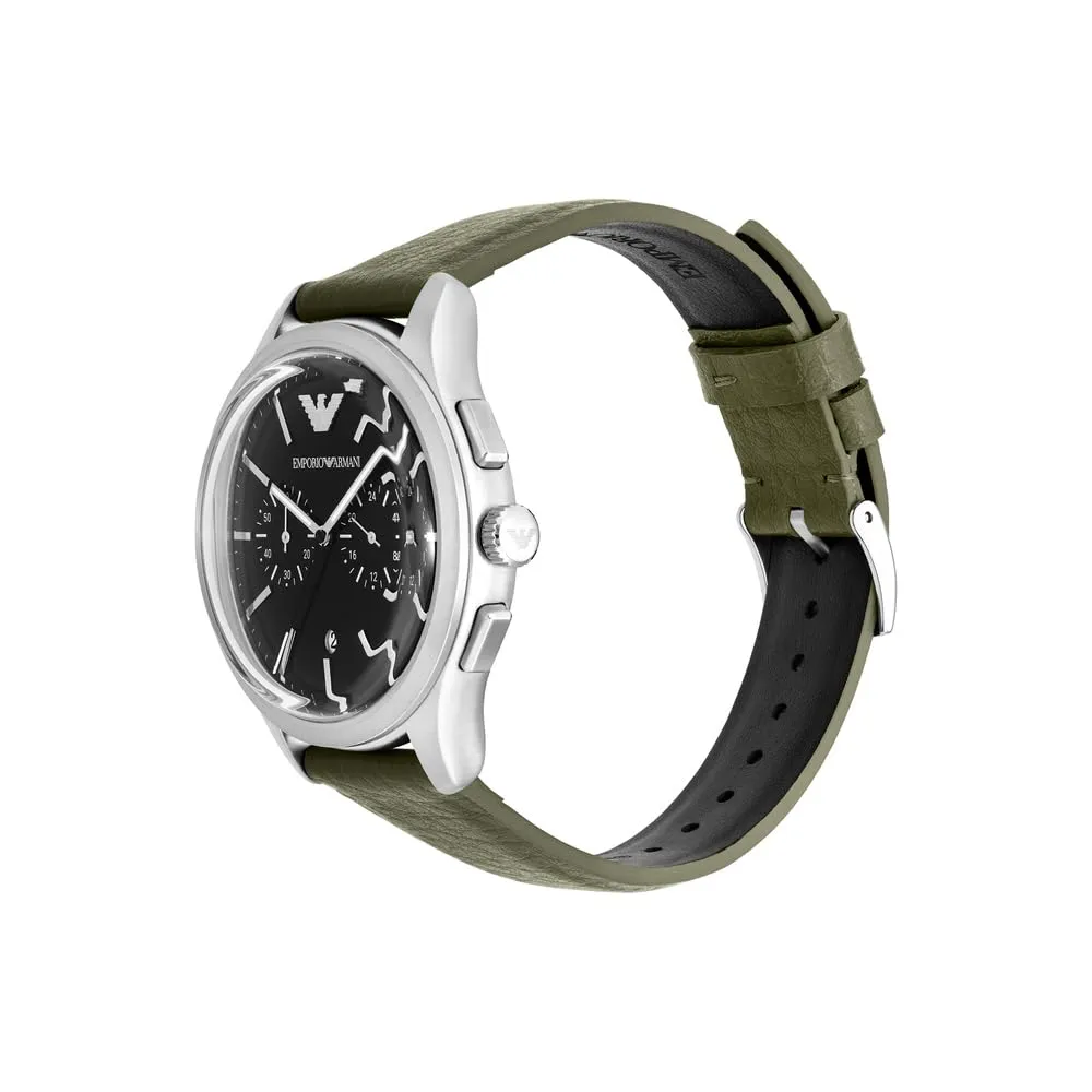 Emporio Armani cronografo uomo 42mm acciaio pelle
