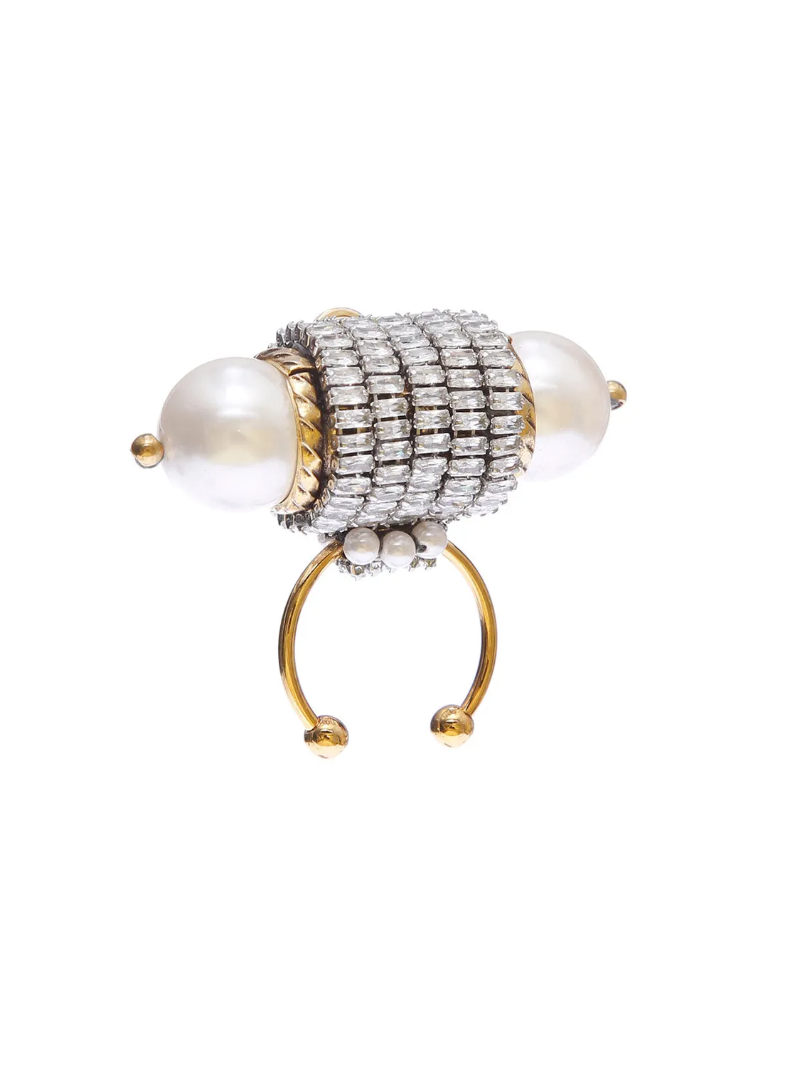 Rada Piercing Orecchini Oro con baguettes e perle
