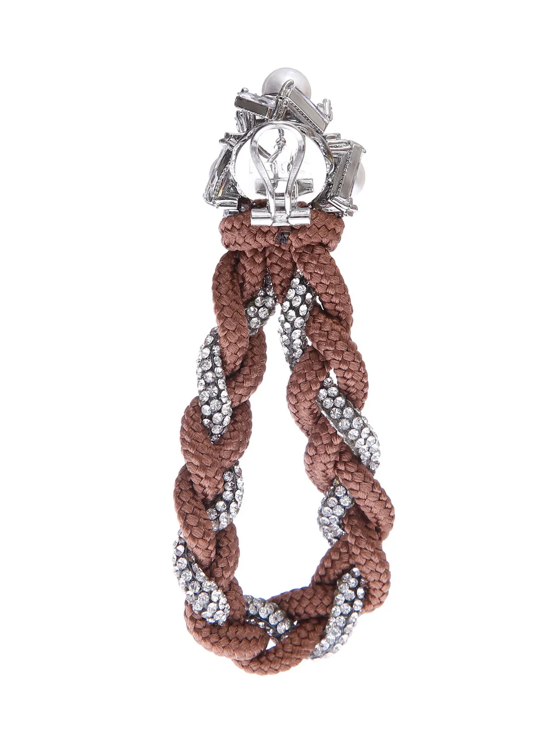 Rada Intreccio orecchini grigio strass clip