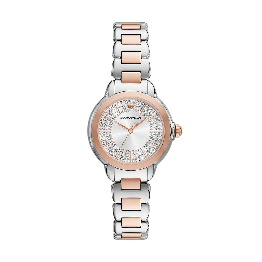 Emporio Armani Orologio Donna Argento Oro Rosa Glitter
