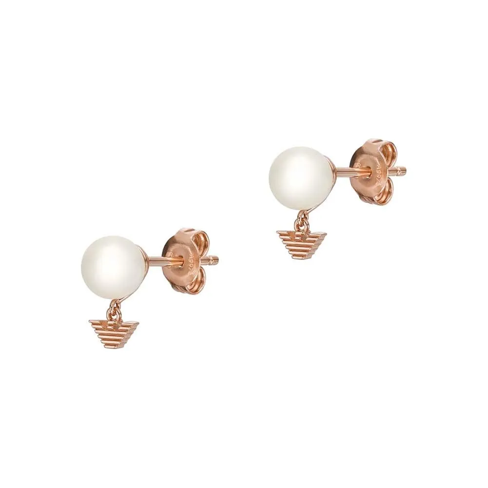 Emporio Armani Orecchini Oro Rosa Bianco Acciaio Donna