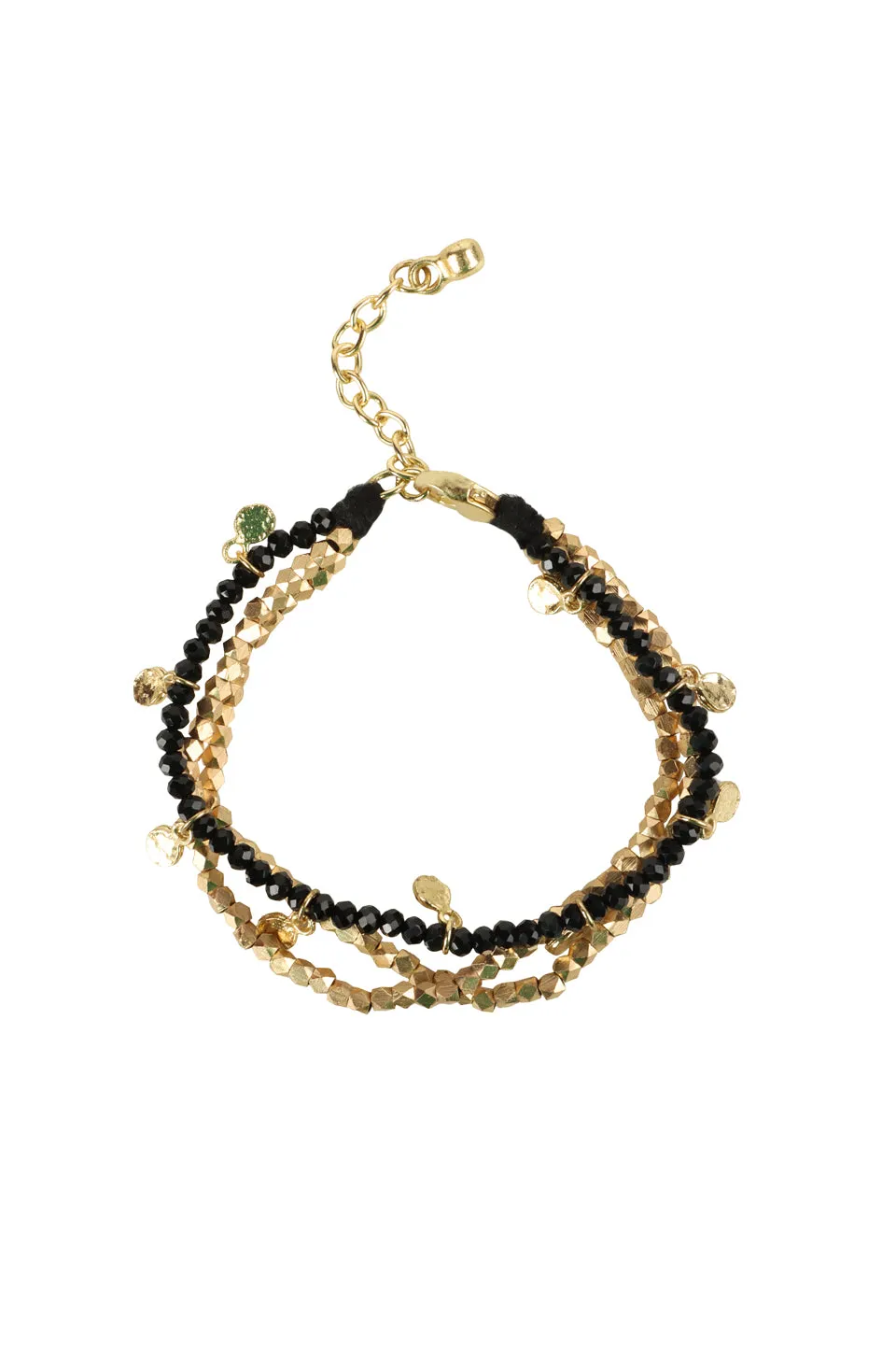 House of Tuhina Gamini bracciale lilla oro sole fatto a mano