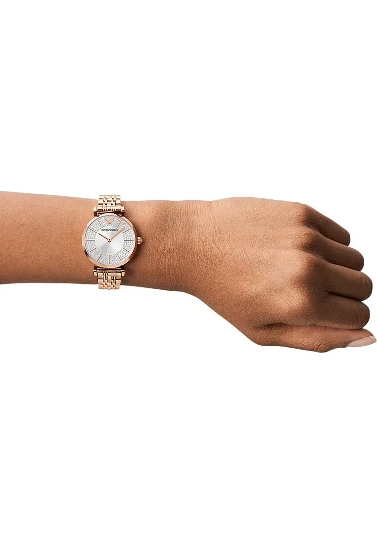 Emporio Armani orologio donna oro rosa glitter rosato