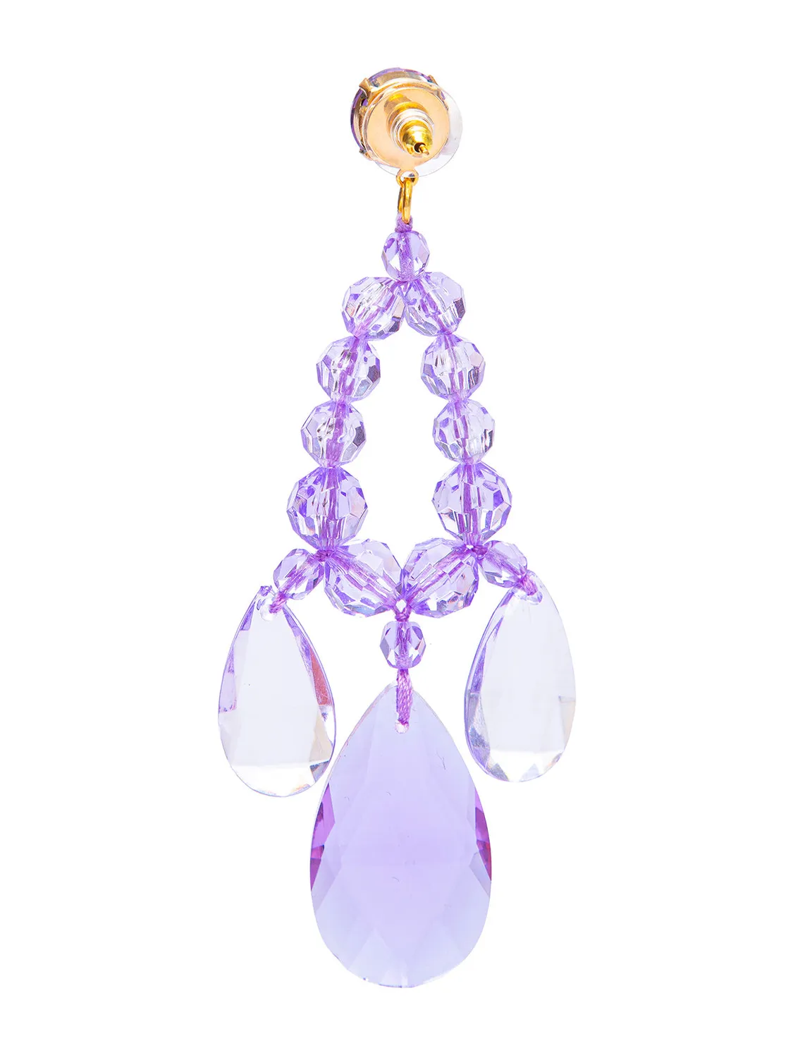Radà Chandelier orecchini perle plexiglass lilla