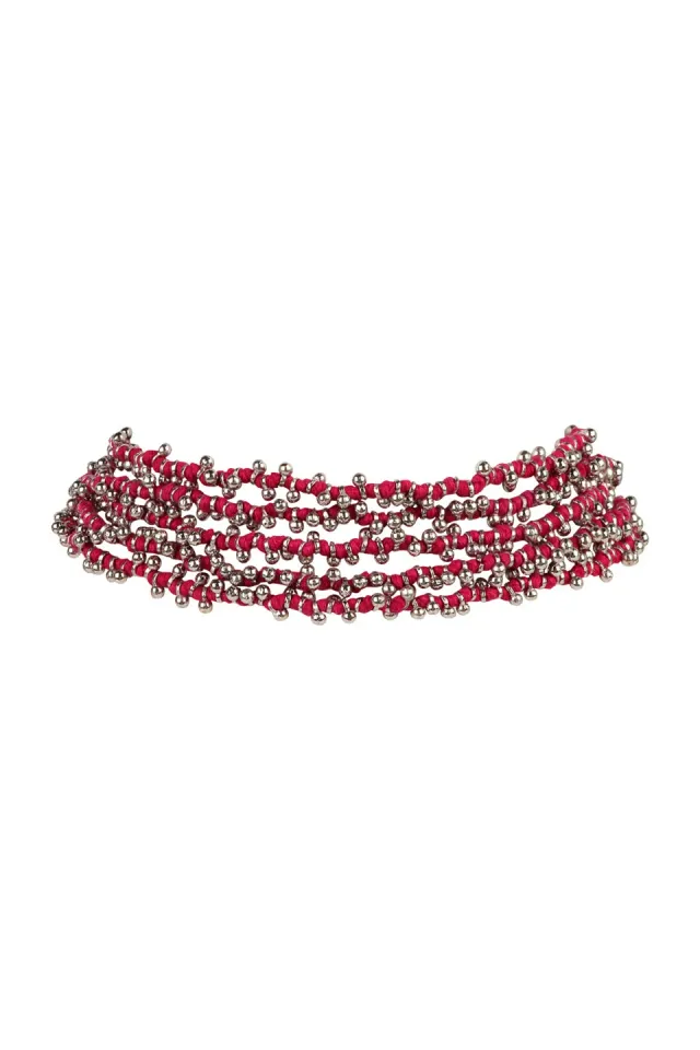 House of Tuhina Fuljhadi Silver Bajra collana
