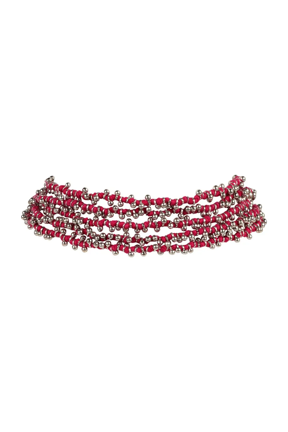 House of Tuhina Fuljhadi Silver Bajra collana