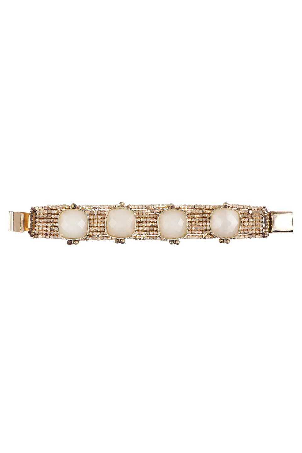 House of Tuhina Square Stone Bracciale pietra oro