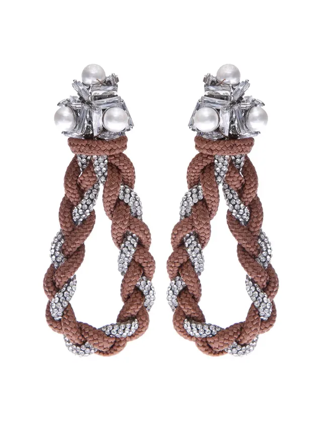 Rada Intreccio orecchini grigio strass clip