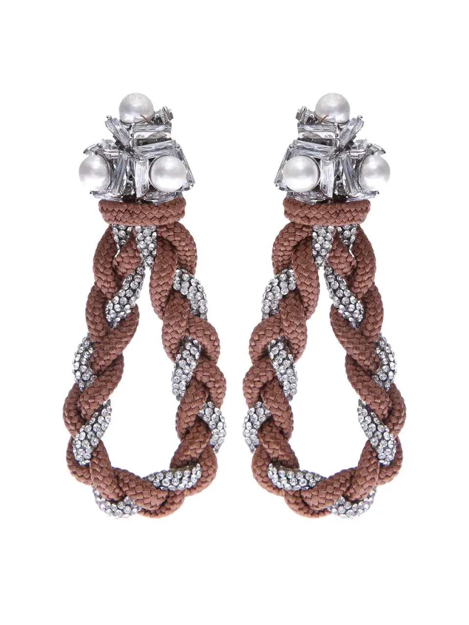 Rada Intreccio orecchini grigio strass clip