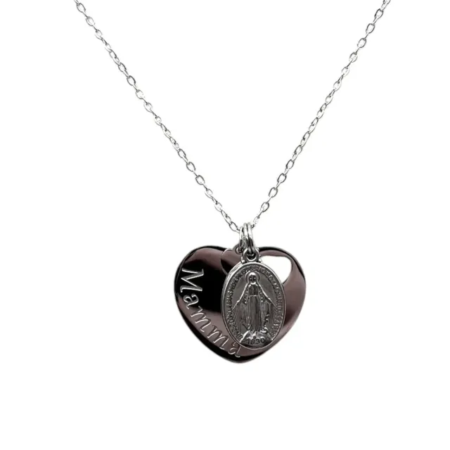 Ornamenta Collana Cuore Mamma acciaio 45-50 cm