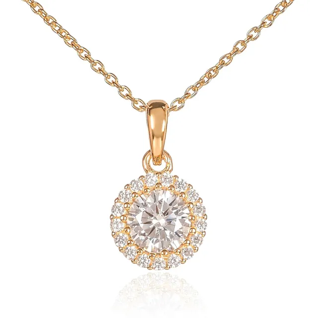 Diamond Treats collana oro halo zirconia argento 925
