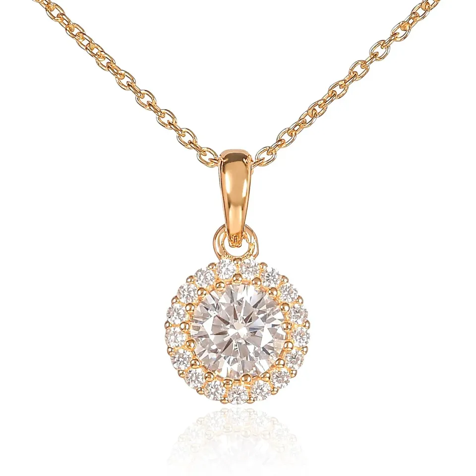 Diamond Treats collana oro halo zirconia argento 925