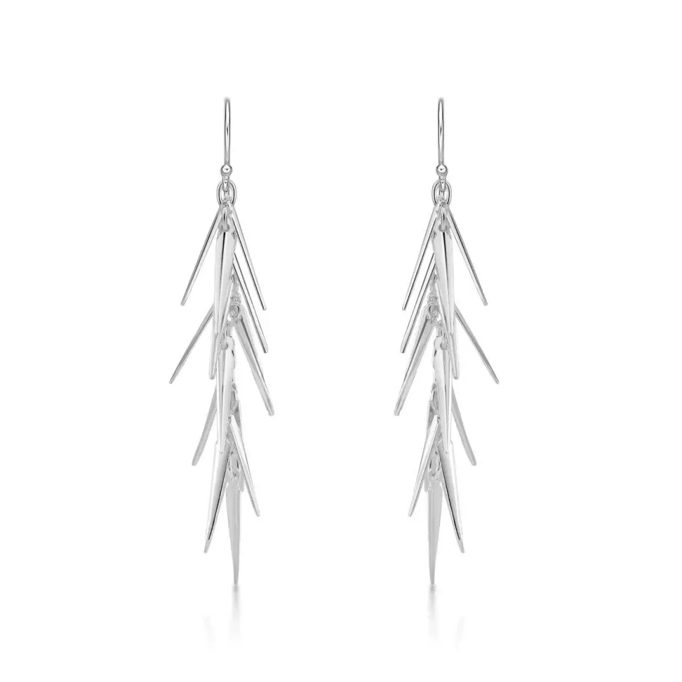 Diamond Treats orecchini pendenti ago di pino argento 925