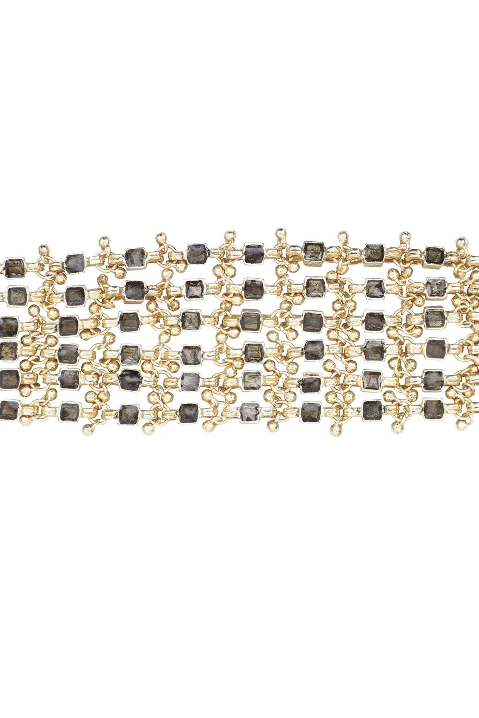 House of Tuhina Enamel Ocean bracciale smaltato grigio argento