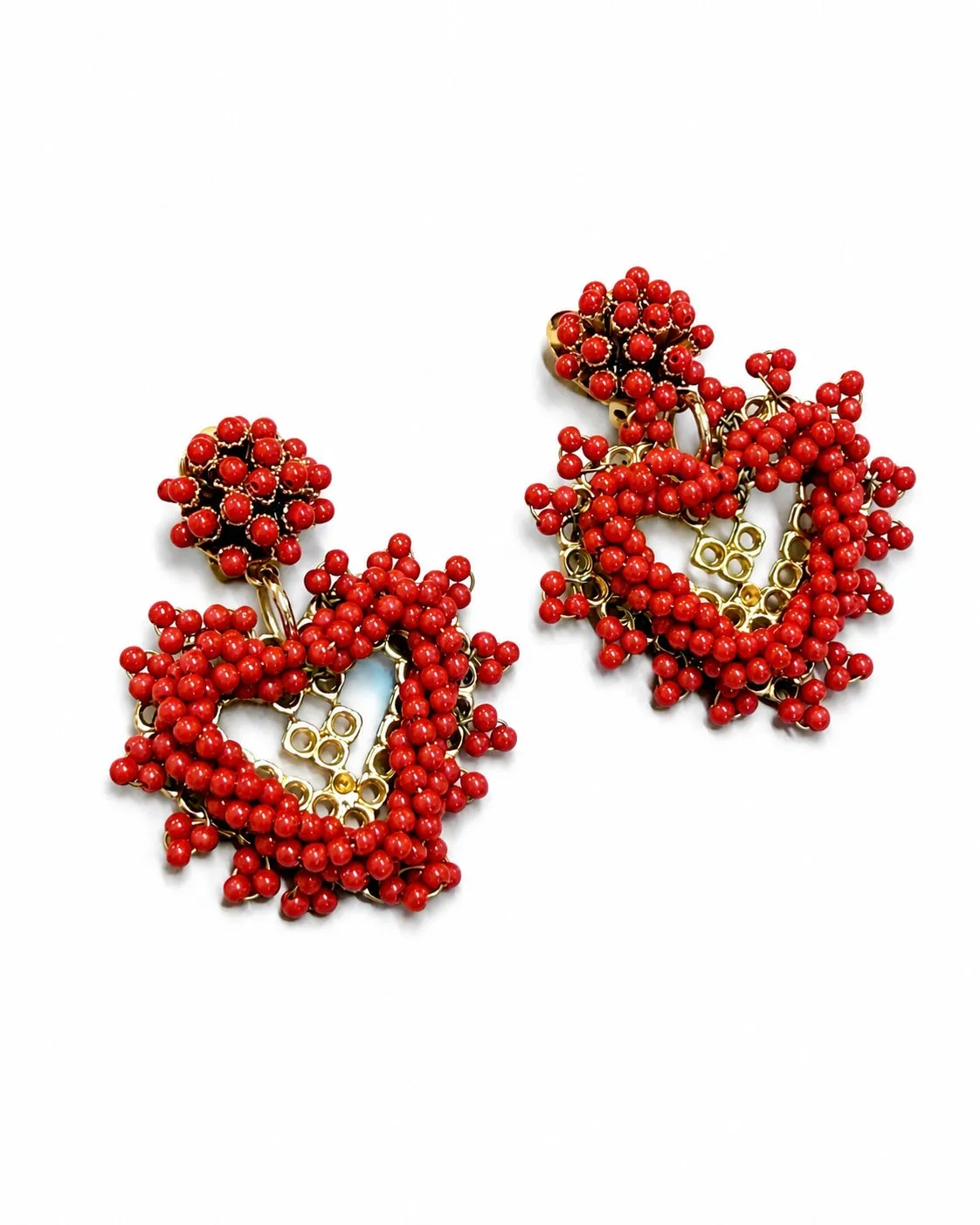 Rada Cuore Corallo orecchini cuore rossi perline