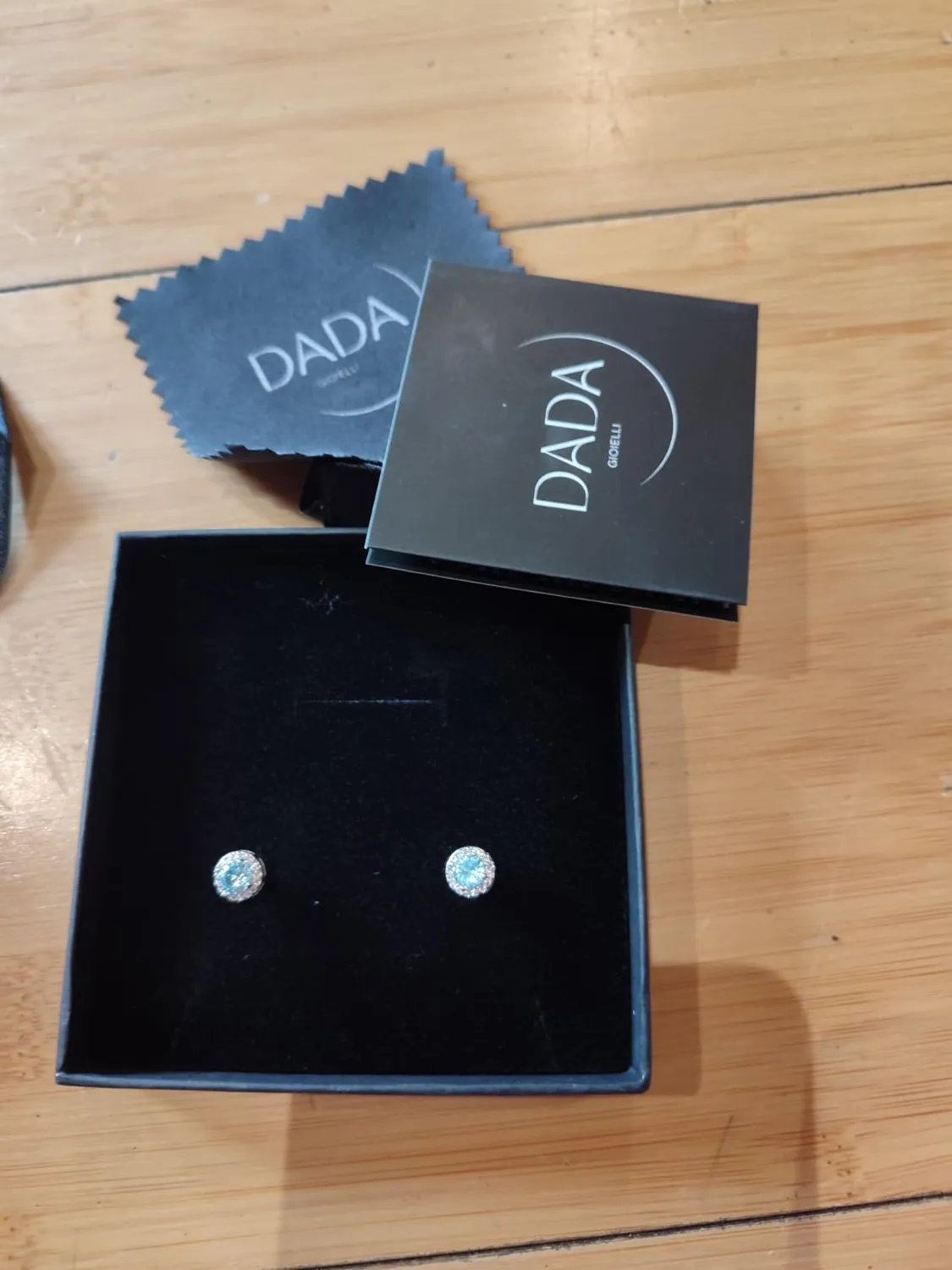 Dada Gioielli Punto Luce Orecchini Rotondo 8mm Acquamarina Argento