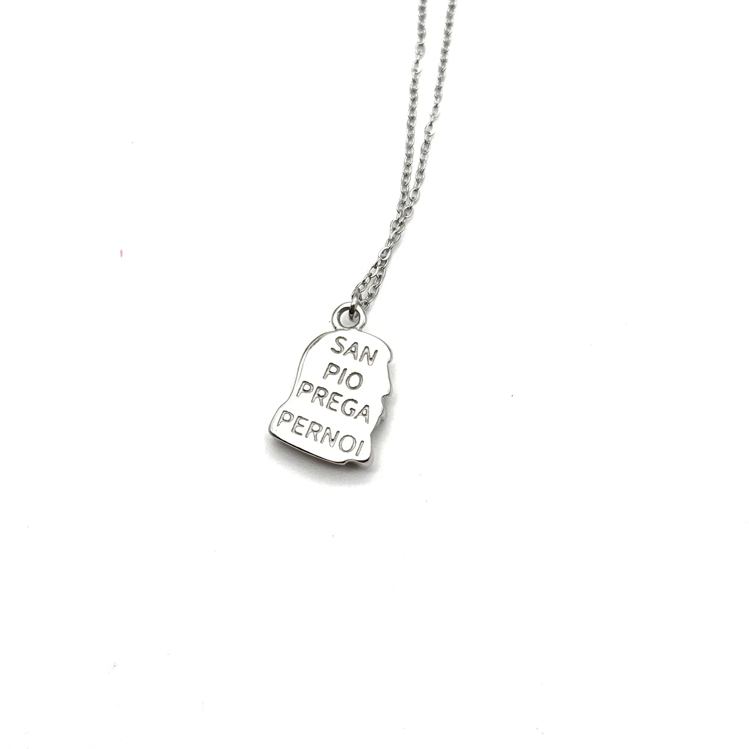 Ornamenta collana Padre Pio acciaio 40-45 cm devozionale