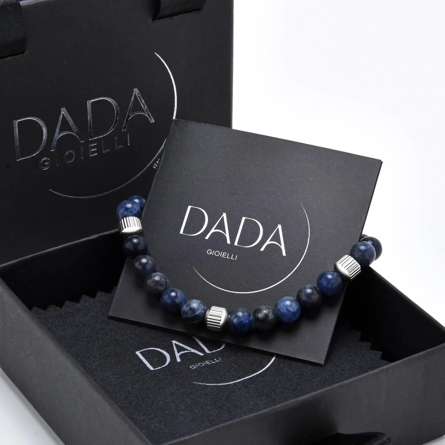 Dada Gioielli Bracciale Uomo Sodalite Pietra Naturale 6mm