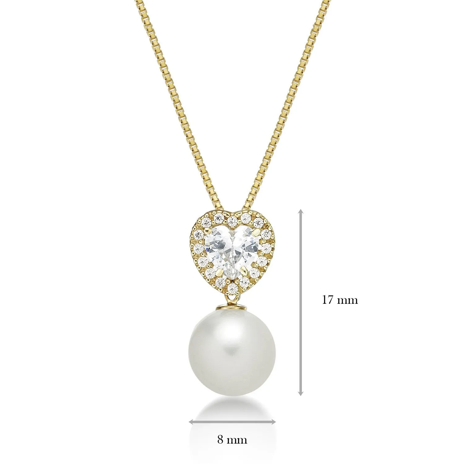 Diamond Treats Collana Perle Vere 8-8.5mm Oro 9kt Regolabile