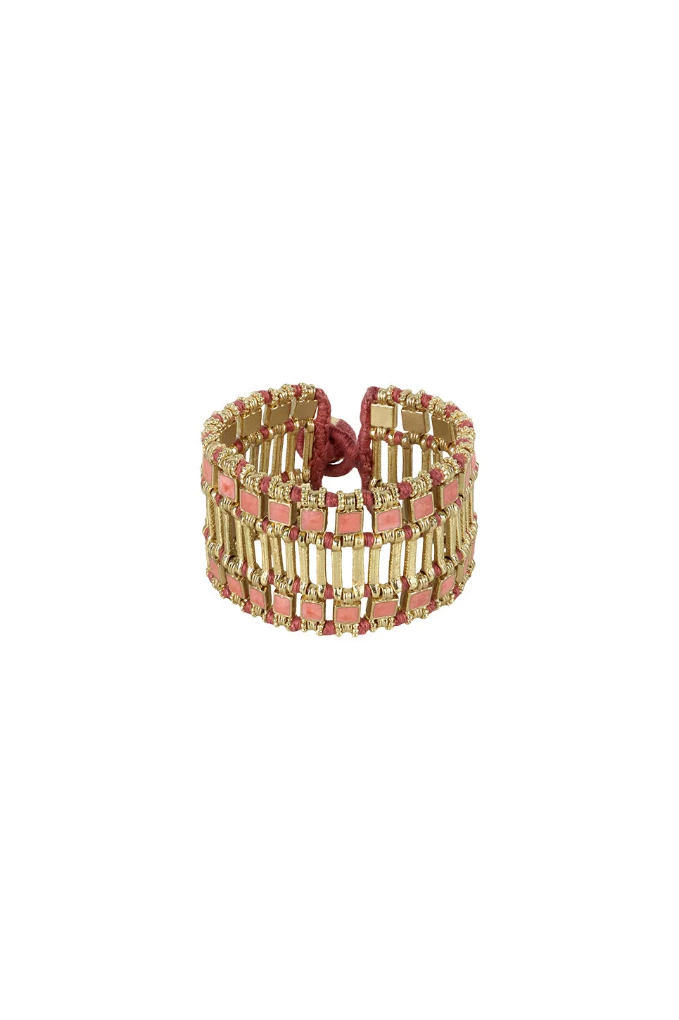 House of Tuhina Rudrani bracciale smaltato oro