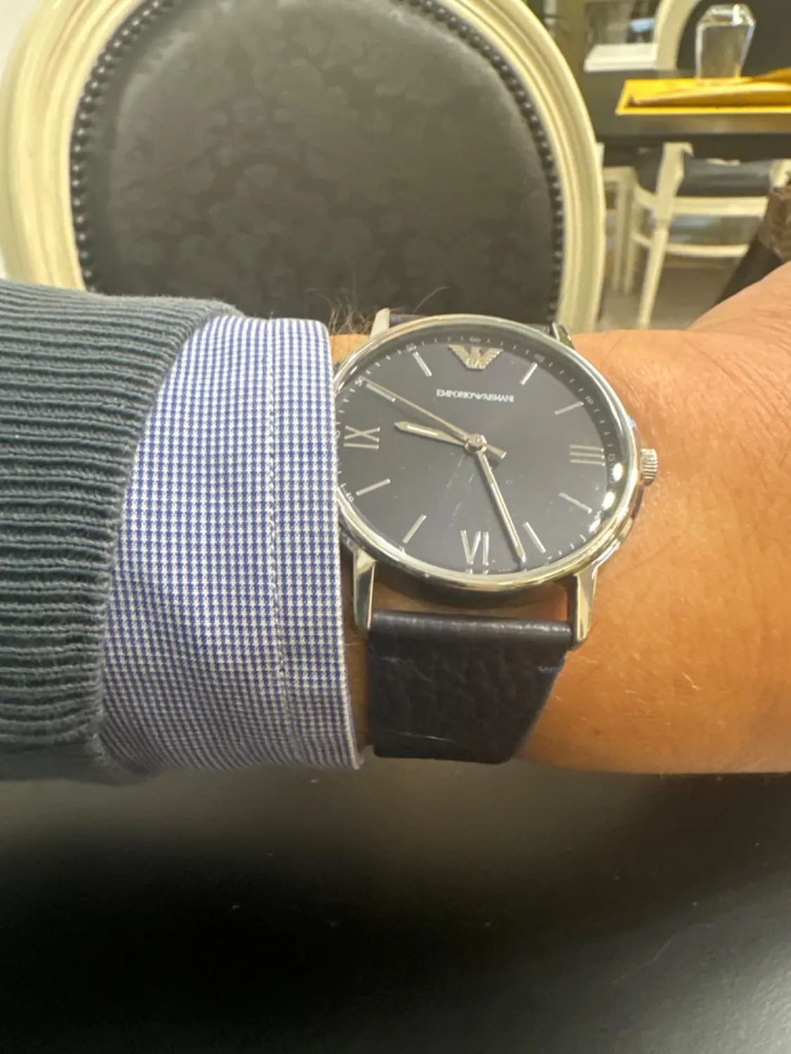 Emporio Armani Orologio Uomo Blu e Argento Classico