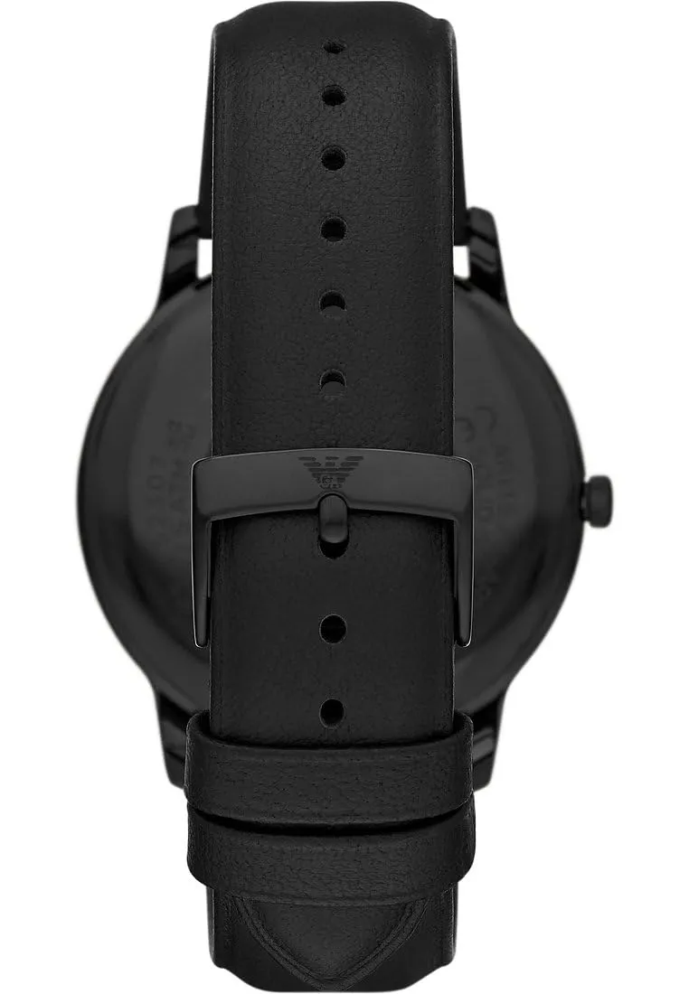 Emporio Armani Orologio Uomo 42mm Pelle Quarzo Marrone Nero