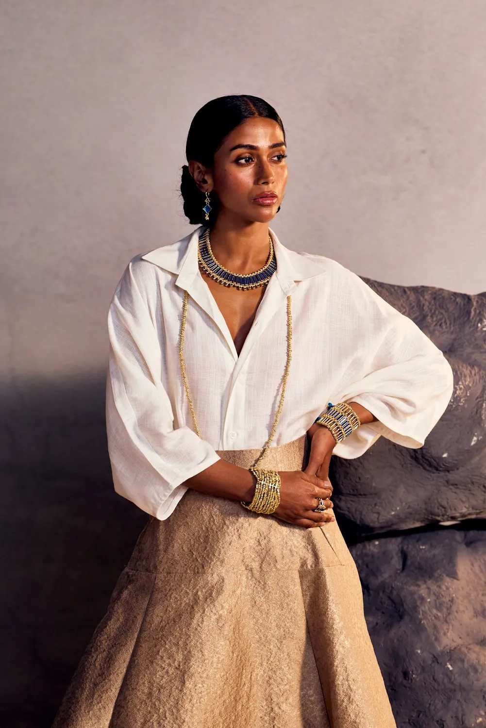 House of Tuhina Chandrika Bracciale Moon Gold Trajva